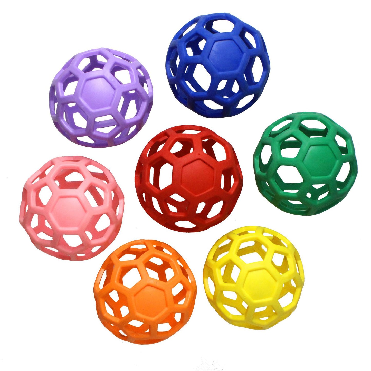 Set of colorful rubber balls on a white background