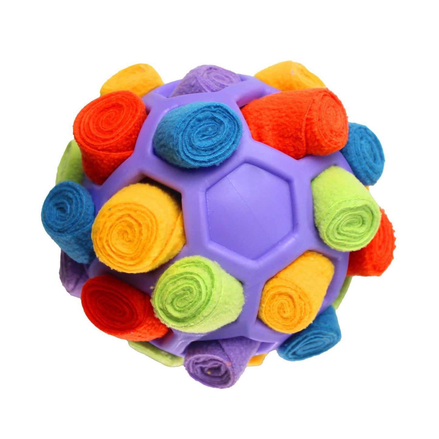 Colorful textured ball toy on a white background